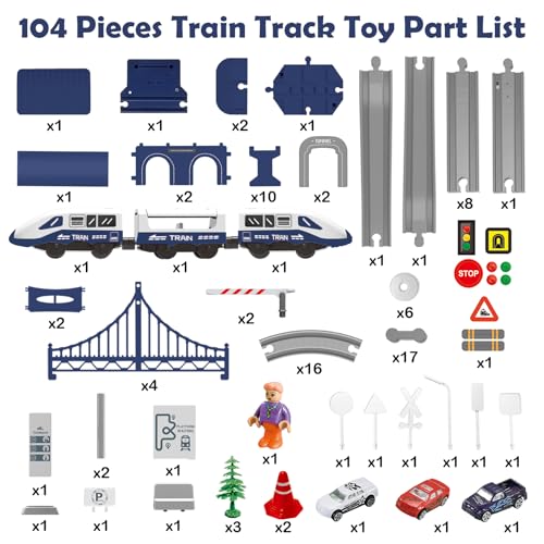 train sets for boys 4-7 battery operated train set with tracksmagnetic connection compatible with thomas brio chuggington gifts for 3 4 5 6 years old city