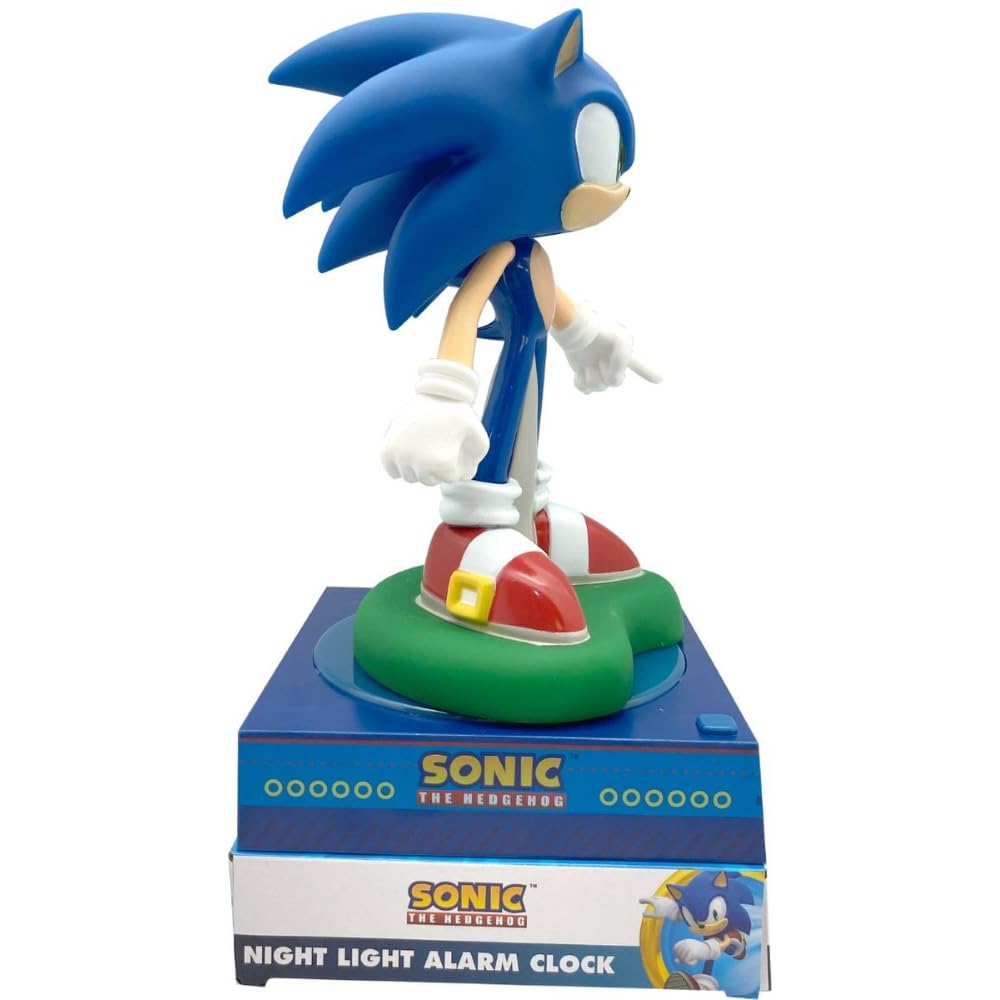 Lampada 3D Sonic Con Sveglia Digitale E Luce Notturna LED - 13,5 Cm - Regalo Per Bambini - 2