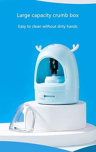 Miniatura 6 de JITEM Sacapuntas eléctrico portátil con pilas, 2 engranajes de grosor ajustable, parada automática, bonito sacapuntas para el aula, lápices de