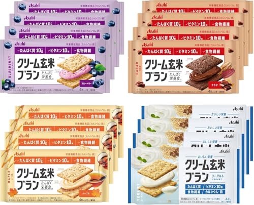 クリーム玄米ブラン 4種セット(ブルーベリー・カカオ・ヨーグルト・メープル）各4個のサムネイル