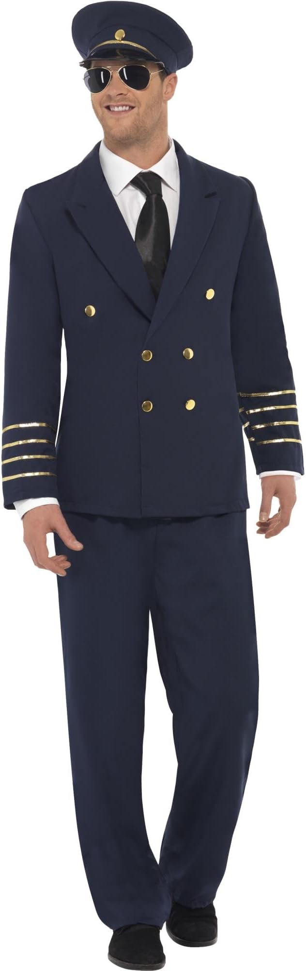 Smiffys Pilot Costume, Navy Blue, Medium, 28621M