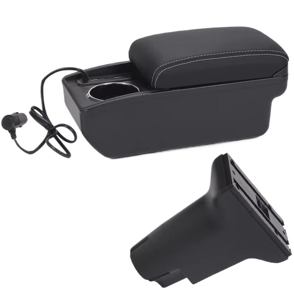 FSOZDBBPL For Fiat 500 2012-2025 Car Armrest Box Auto Storage Box Retrofit Parts Interior Parts(A3 Fast charging)