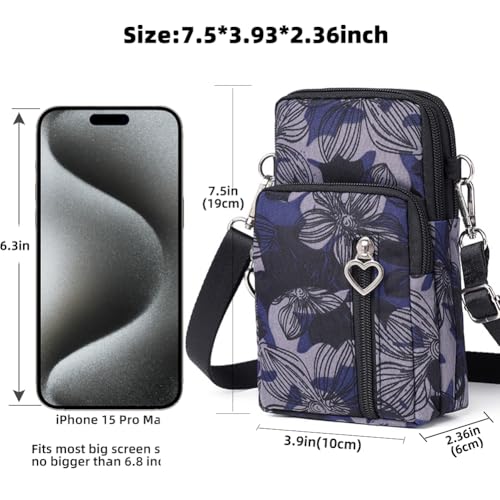 Image of JANKS Small Crossbody Bag for Women - Mini Phone Purses with Crossbody Strap and Wallet - Nylon Arm Bag