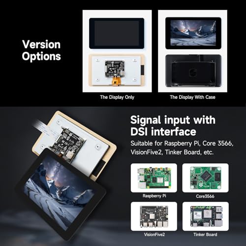 Image of KLAYERS LUCKFOX DSI Display for Pi 5 /4B /CM4 /CM3 Support 3D Printing, Capacitive Touch 800x480, Toughened Glass LCD Panel for Raspberry Pi 5