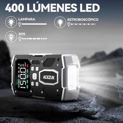 Arrancador de coche 12V con compresor de aire portátil ACEZUK 5