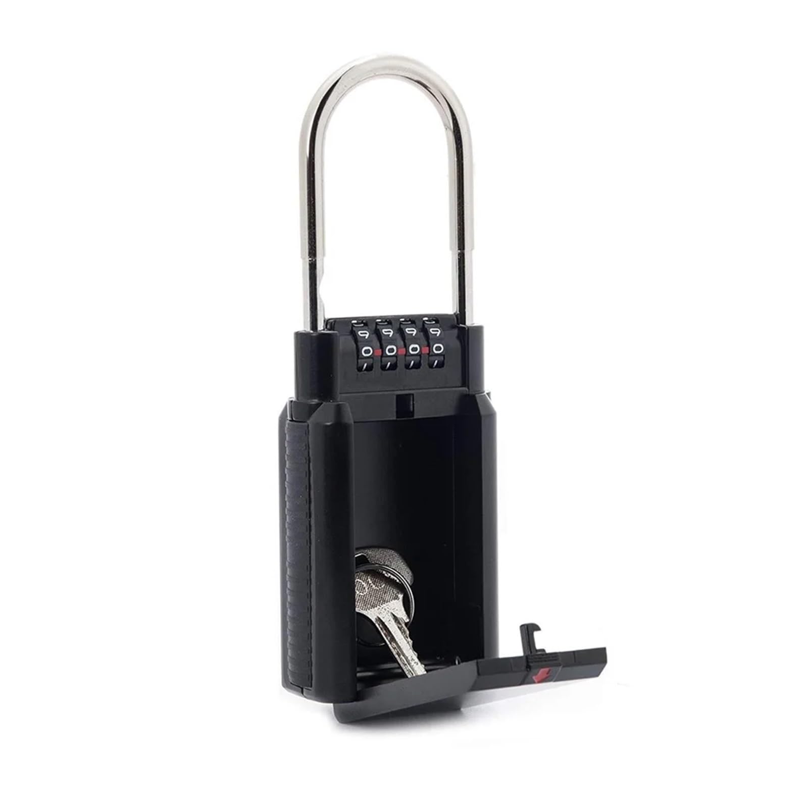 Boîte à clés à combinaison à 4 chiffres – Rangement étanche intérieur/extérieur sécurisé pour la maison et le travail – Coffre-fort à clés noir pour un accès et une protection faciles
