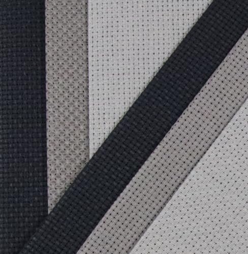Image of KCS 4 /6 pc of 12 inch x 18 inch(30cmx45cm) 16 Count Cotton Aida Cloth Cross Stitch Fabric (6 pc,Medium Grey+Dark Grey+Black)