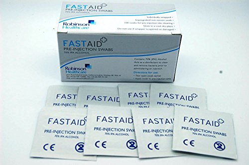 fastaid 70% IPA Alkoholtupfer für Elektronische, Tupfer, Tattoo Tupfer, Voreinspritzung Tupfer (1500 Stücke-15 Box)