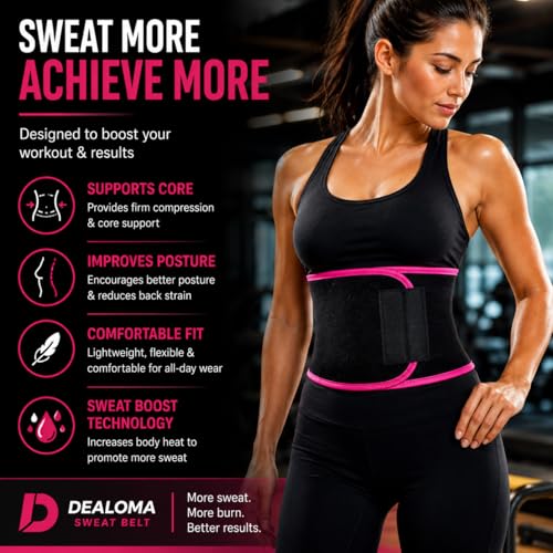 Image of Waist Trimmer Belt for Women & Men (28-40 Inch) - Lightweight Breathable Sweat Belt for Workout, Gym, Tummy Support | Not Neoprene | Adjustable Fit | Summer Friendly