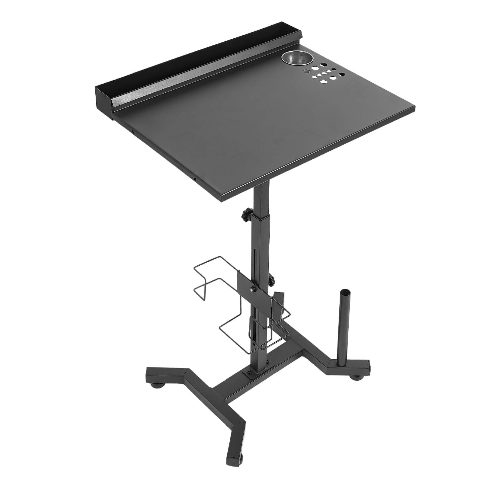 Chariot de travail pour tatouage, plateau roulant réglable en fer avec rangement multifonctionnel