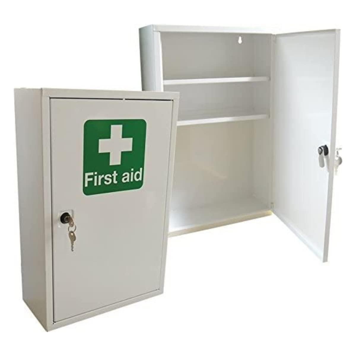 British Compliant First Aid Storage - Key Locking Cabinet- Medical First Aid Cabinet Wall Mounted - Supplied Empty (one Size) For Schools, Offices, Clinics, Hospitals, Homes, Shops