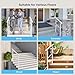 3 Steps Handrails for Outdoor Steps,Heavy Duty Metal Handrail,White Wrought Iron Railing for Wooden Steps,Handrails for Concrete Steps,Hand Rails for Indoor/Outdoor Steps for Elderly(Fit 1-2 Steps)