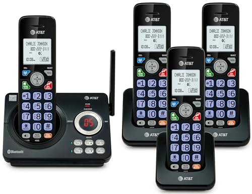 Image of AT&T DECT 6.0 Cordless Phone, 4-Handset - Smart Call Blocker, Bluetooth Connect to Cell, Caller ID Announce, Answering Machine | DL72479