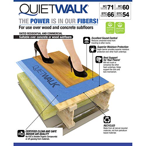 QuietWalk Laminate Flooring Underlayment with Attached Vapor Barrier