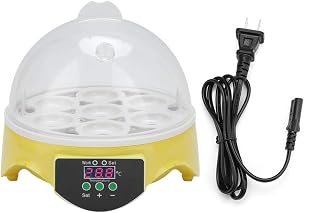 Fully Automatic Egg Incubator with Temperature Display, 7 Eggs Intelligent Poultry Hatcher, Transparent Window, Mica Heater, for Incubate Chickens Ducks Goose Birds(US)