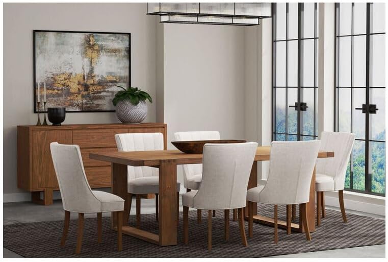 HomeStock Southwestern Sensibilities Dining Table in Antique Cappuccino with Fixed Top, Mindy Solids & Veneer, and Timeless Design