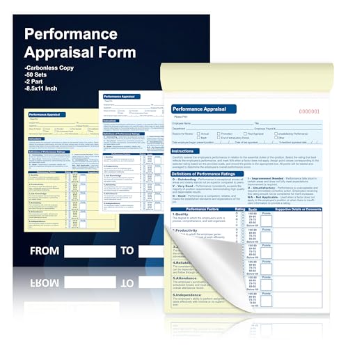 50 Sets Performance Appraisal Form Carbon Copy 11 x 8.5 Inches Employee Warning Notice Form Employee Discipline Action for Management (Performance Appraisal Form)