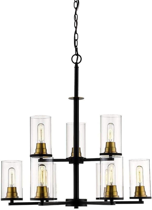 Millennium 3489-MB/HBZ Nine Light Chandelier, Black