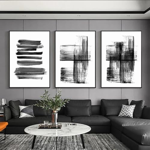 Art mural rétro triptyque avec cadre pour salon chaleureux