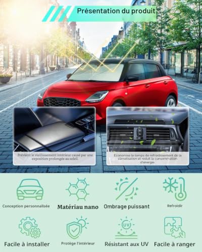 Pare-soleil Suzuki Swift haute performance, isolation et finition premium