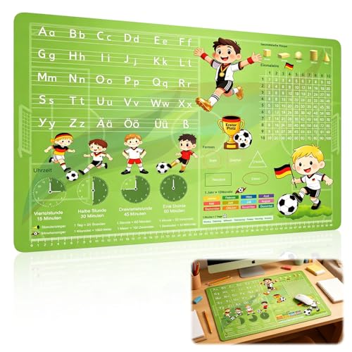 Schreibtischunterlage Kinder 60x40 cm, Deutsche Fußball-Mannschaft Motiv, Abwischbar und Rutschfest Schreibtischmatte für Kinder für Büro Home