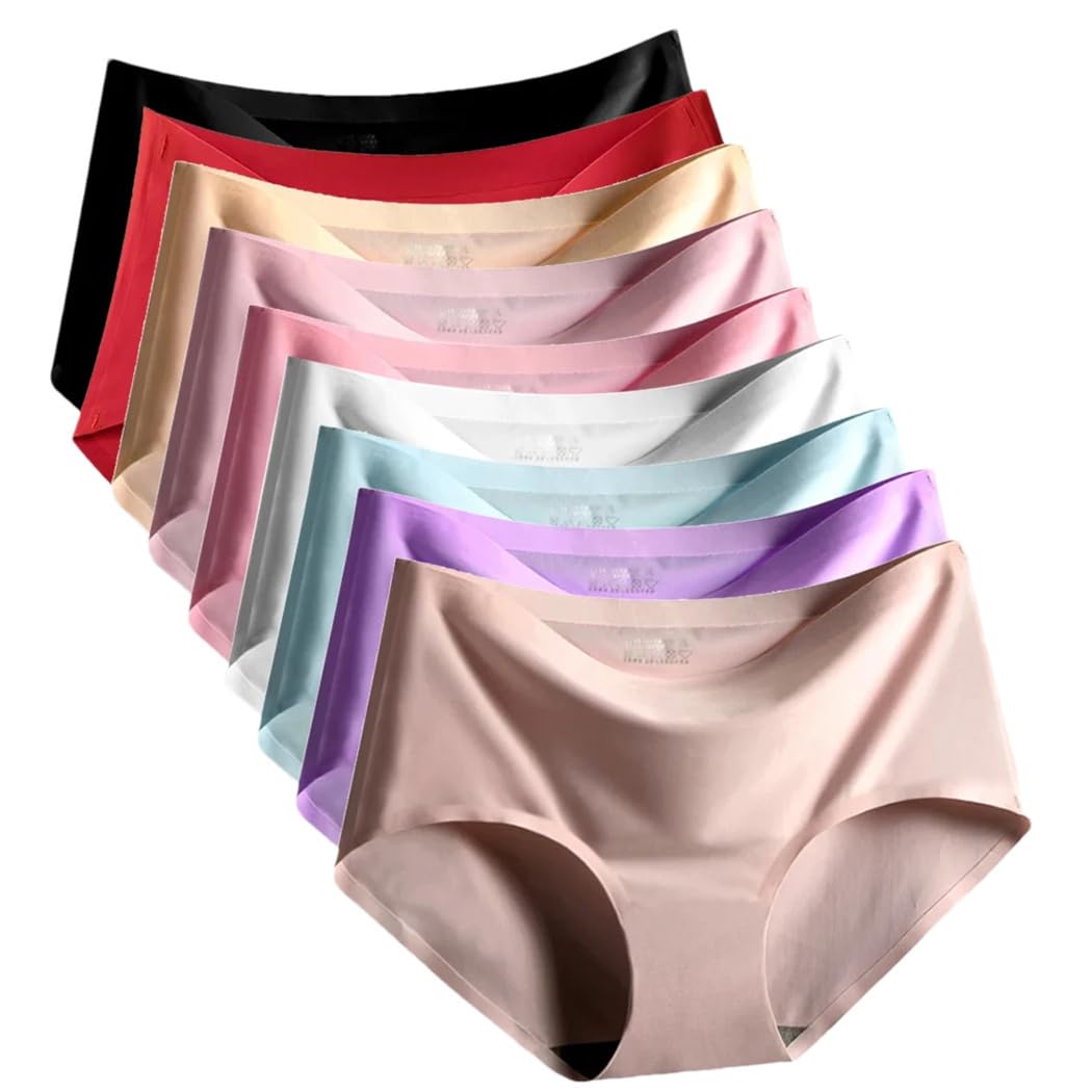 Mutandine da donna in seta di ghiaccio senza cuciture a vita media biancheria intima femminile intimo traspirante slip