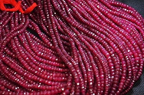 Rubis teinté micro facetté pour fabriquer vos propres colliers et bracelets artisanaux