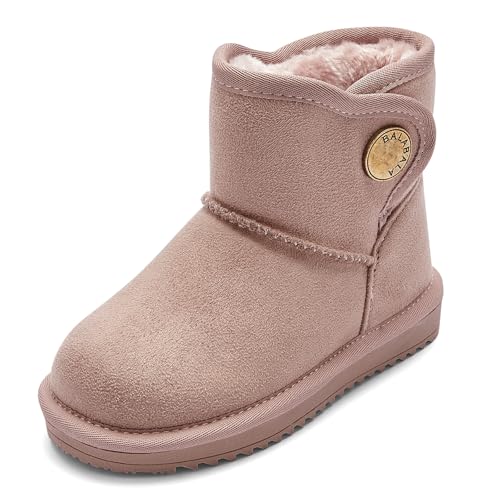Balabala Water Resistant Girls Snow Boots Winter Boots Warm Kids Snow Boots Boys Snow Boots Faux Fur Suede Hiking Boots