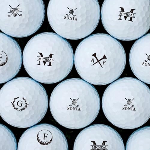 WEIYOUDP Personalisierte Golfbälle, personalisierte Golfbälle mit Namen, Geschenk für Golfer, Vatertag, Vater, Weihnachten, Geburtstag, Hochzeit (50 Stück)