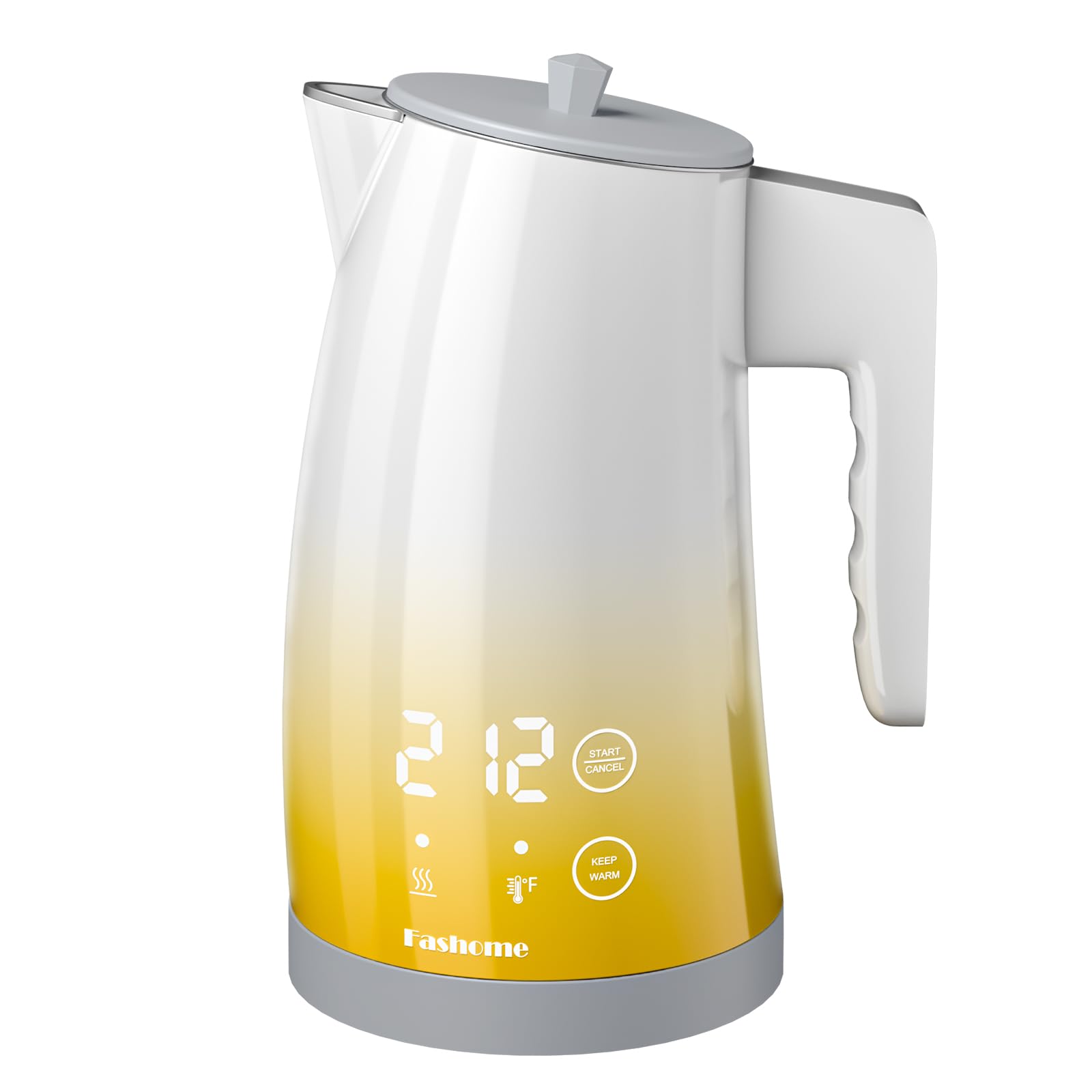 Electric Kettle with 5-Temperature Control,1.25L Cordless,Penguin Shape Design,1200W with Keep Warm and Auto Shut-Off,Perfect for Tea,Coffee & Themed Kitchen(Yellow Gradient)