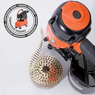TACWISE JCN90V Air Coil Nail Gun, Uses Flat Top Coil Nails, 50-90 mm