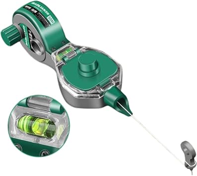 164 50m Snap Line Reel Kit,Marking Ink Bucket with Level Gauge,Marking Tools for Wood,Stone, Concrete Wallboard,Ideal for Deck Builders, Framers, Roofers