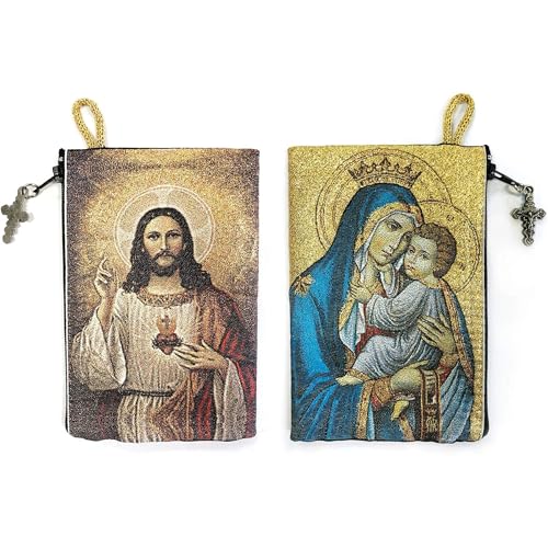 Logos Trading Post 4" x 6" Catholic Rosary Pouch, Jewellery & Coin Purse