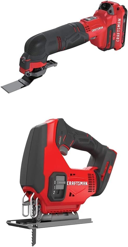CRAFTSMAN V20 Oscillating Tool Cordless Kit with Jig Saw (CMCE500D1 & CMCS600B)