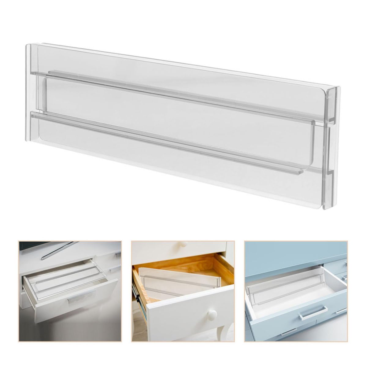 8 Stück Verstellbarer Schubladeneinteiler aus Ps, Weiß 27, 5-52 Cm