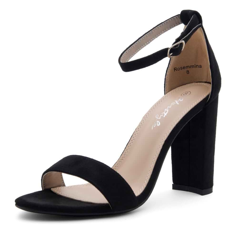 Herstyle Women’s Chunky Block Heels – Open Toe Ankle Strap Sandals, 3.75 Inch High Heels for Wedding, Party & Dressy Occasions – Comfortable Strappy Dress Shoes