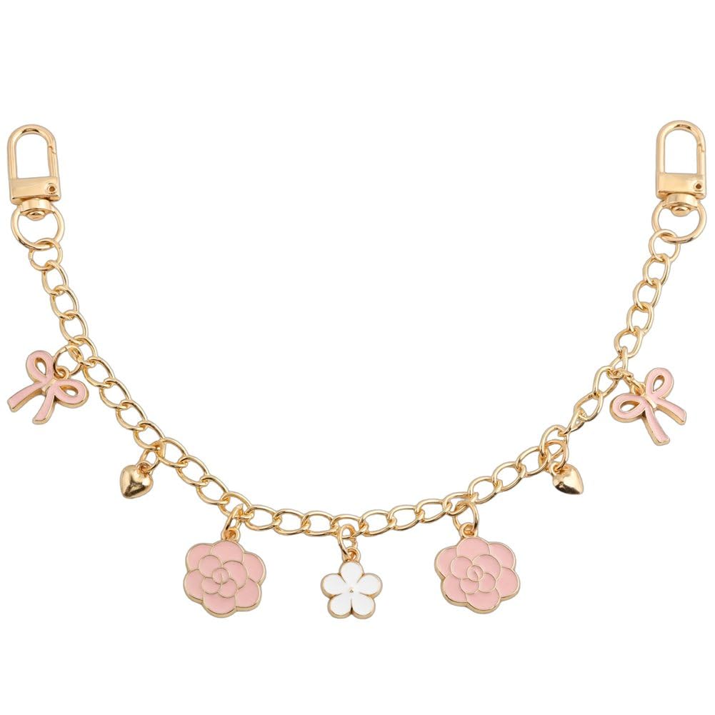 Flower Purse Chain, Purse Charm for Handbags Bag Charm Bag Chain Pendant Purse Strap Extender Replacement for Handbag Shoulder Bags