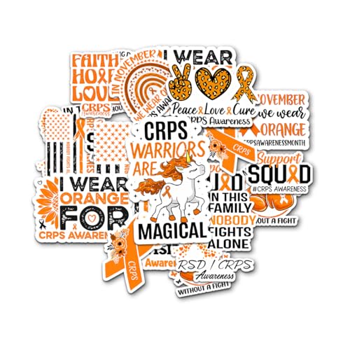 12Pcs CRPS Awareness Stickers, Support for Patients and Caregivers, Motivational Vinyl Decals, Ideal for Water Bottles, Laptops, Car Bumpers, Journals, Phones, Scrapbooking, Gifts 3in