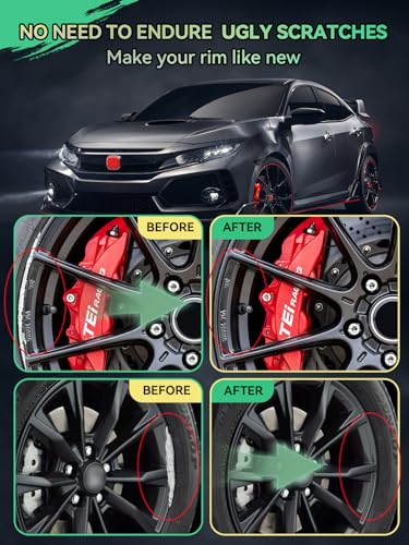 Image of Gloss Black Rim Touch Up Paint for Honda,Wheel Scratch Repair Kit for Curb Rash, Rim Repair Kit Color Match Honda Gloss Black Wheel Paint,Long lasting, Resists Water, Uv Rays
