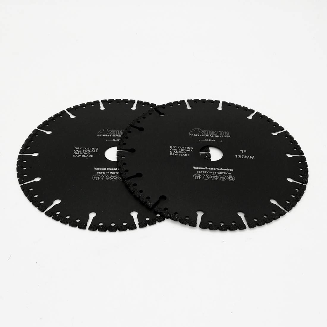 Disco de corte de diamante SHDIATOOL para disco de corte al vacío con soldadura para todos los propósitos hoja de demolición para piedra hierro y acero metal (negro)