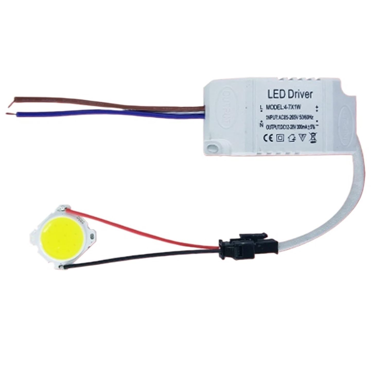 3W 5W 7W 10W 12W 15W COB LED +Driver Power Supply Built-in Constant Current Lighting 85-265V Output 300mA Transformer(Warm White,12W)