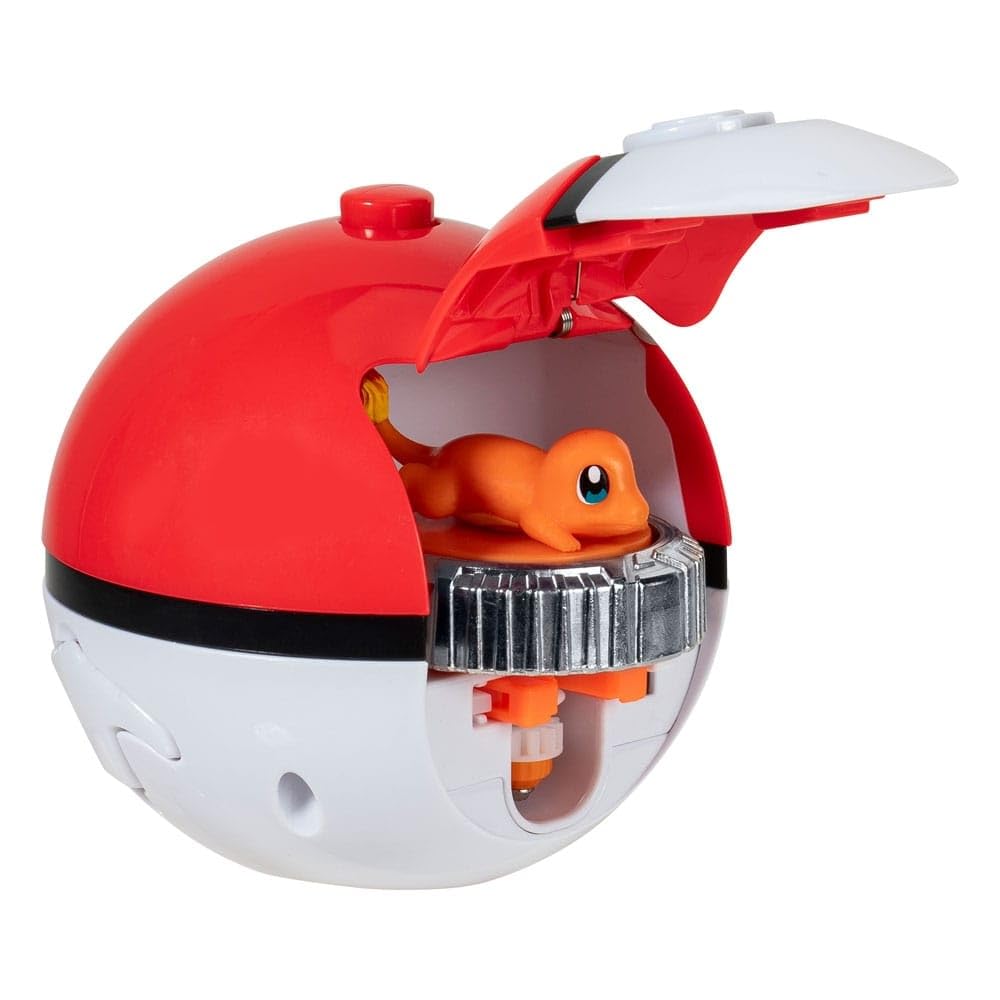 Pokemon Battle Spinner Charmander & Poke Ball, Official Playset, Detailed Action Figures, Play Figurines for Kids, Toy Gift