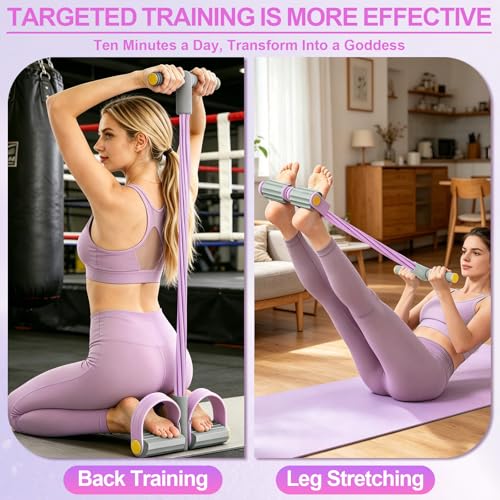 Image of Multifunction Tension Rope, 6-Tube Elastic Yoga Pedal Puller Resistance Band, Natural Latex Tension Rope Fitness Equipment, for Abdomen /Waist /Arm /Leg Stretching Slimming Training