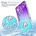 LeYi Compatible with Note 9 Case, Galaxy Note 9 case with 3D PET Screen Protector(2PCS) for Girls Women, Glitter Clear Phone Case for Samsung Note 9, Teal/Purple