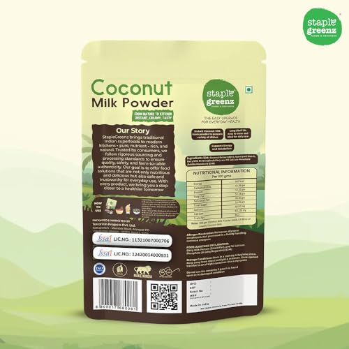 Image of StapleGreenz Coconut Milk Powder 300g|Rich, Creamy & Authentic Flavor