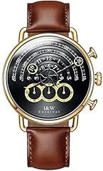 Gold case & Black dial & Brown Strap