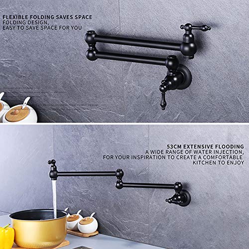 Robinet de remplissage de casserole noir mural en laiton pour cuisine - 6