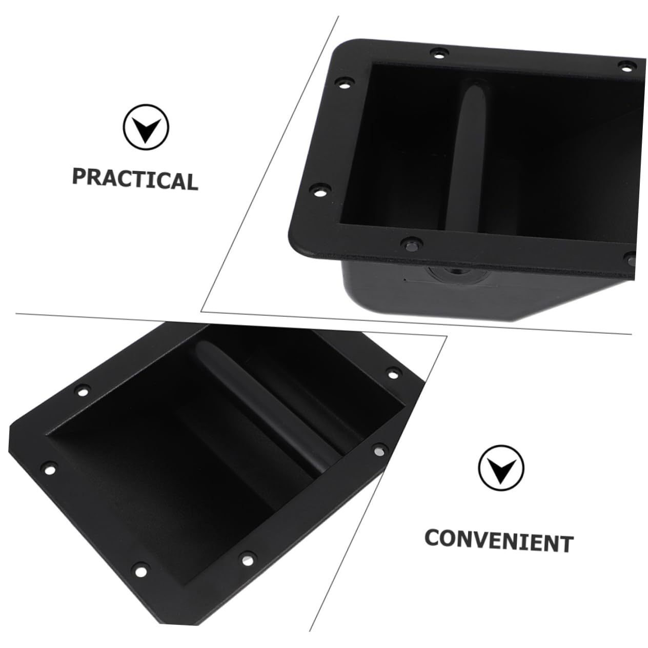 VILLCASE 4 Asas de Plástico Negras Mango Cómodo Pequeños Orificios para Altavoces Paquete de 4 Piezas Accesorios para Subwoofer y Puerta de Garaje