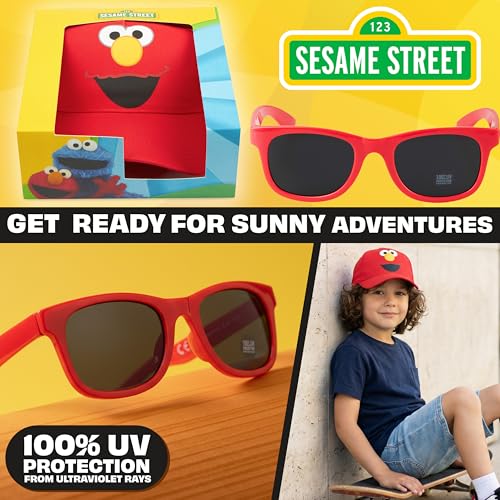 Image of Paw Patrol | Hot Wheels | Sesame Street Kids Baseball Cap & Sunglasses Set with UV Protection, Gifts for Boys 2-6