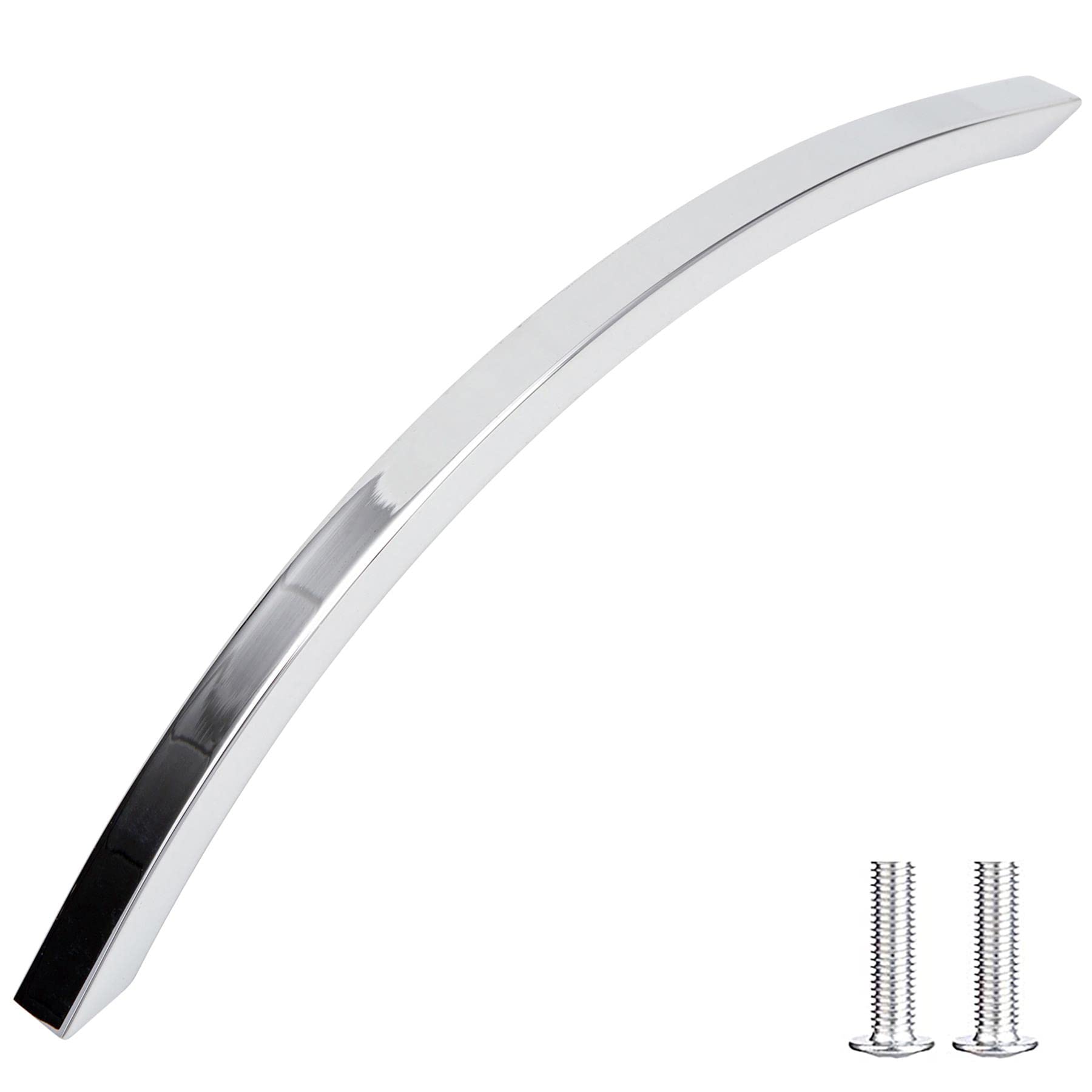 Decoranddecor Polished Chrome Slimline Kitchen Door Handles Cabinet Pulls Sleek Design - Smooth Lines 192Mm